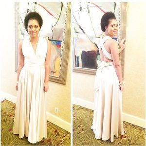 JJ’s House Champagne color Maid of Honor, Brides Maid, Bridal, Gala  Gown